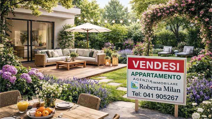 Olmo, signorile appartamento al piano terra con giardino privato